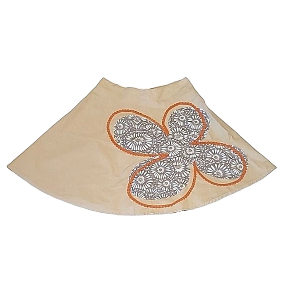 Retro Ryu Circle Skirt Knee Length Crochet Flower Retro Boho Dance Swing Skate